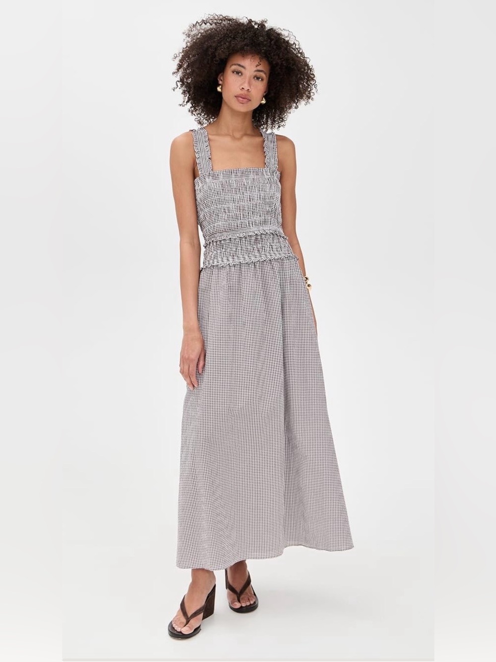 Hill House The Azalea Maxi Nap Dress - Chocolate Gingham / Size S